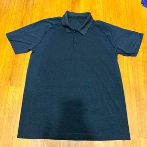 Lululemon Men’s Vent Tech Polo Short-Sleeve Navy Blue Shirt, Large